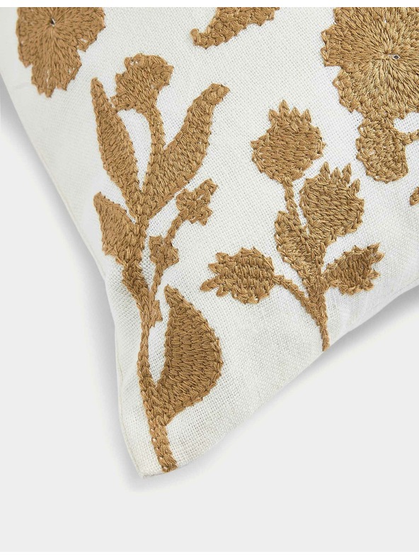 Marks & Spencer Podhlavník zo zmesi ľanu s kvetinovou vyšívanou potlačou Marks & Spencer zlatá