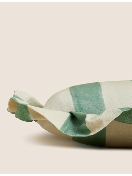 Marks & Spencer Pruhovaný vankúšik z čistej bavlny Marks & Spencer zelená