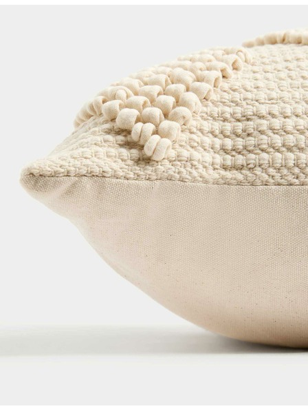 Marks & Spencer Vankúš z čistej bavlny s výšivkou a geometrickým vzorom Marks & Spencer smotanová