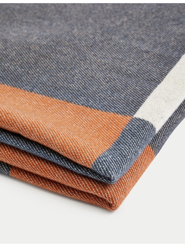 Marks & Spencer Česaný tkaný geometrický prehod Marks & Spencer námorná modrá