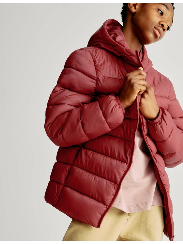 Marks & Spencer Ľahký zateplený kabát s technológiou Stormwear™ (2–16 rokov) Marks & Spencer červená