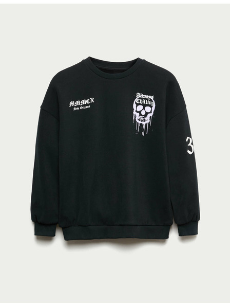 Marks & Spencer Mikina Halloween s vysokým podielom bavlny a lebkou (6–16 rokov) Marks & Spencer čierna