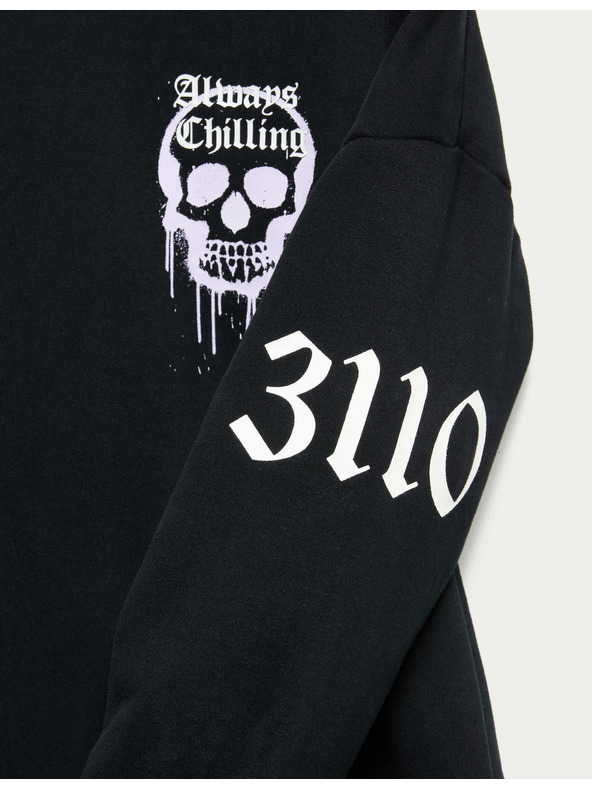 Marks & Spencer Mikina Halloween s vysokým podielom bavlny a lebkou (6–16 rokov) Marks & Spencer čierna