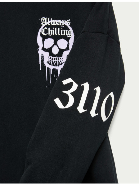 Marks & Spencer Mikina Halloween s vysokým podielom bavlny a lebkou (6–16 rokov) Marks & Spencer čierna