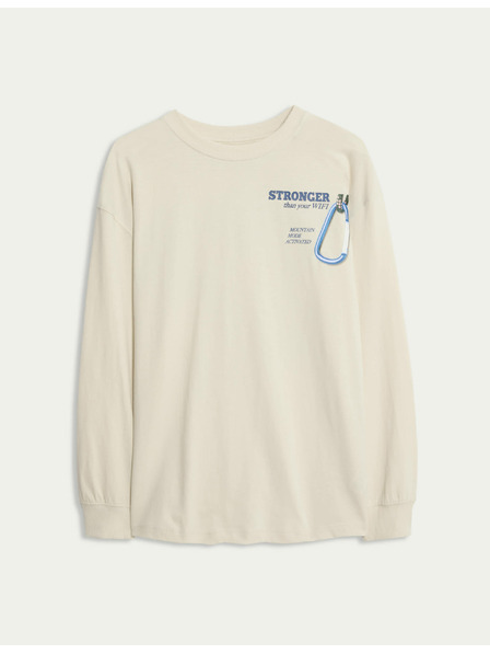 Marks & Spencer Top z čistej bavlny s grafickým motívom (6–16 rokov) Marks & Spencer smotanová