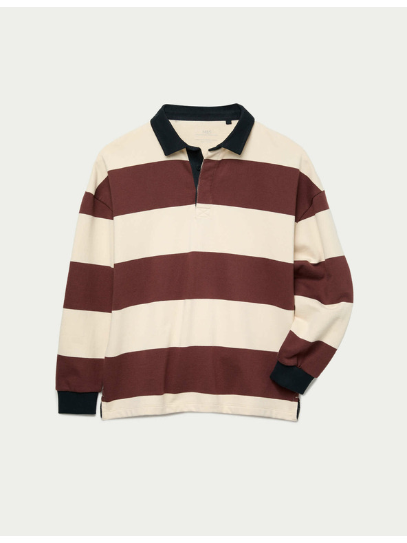 Marks & Spencer Pruhovaný športový top z čistej bavlny (6–16 rokov) Marks & Spencer červená