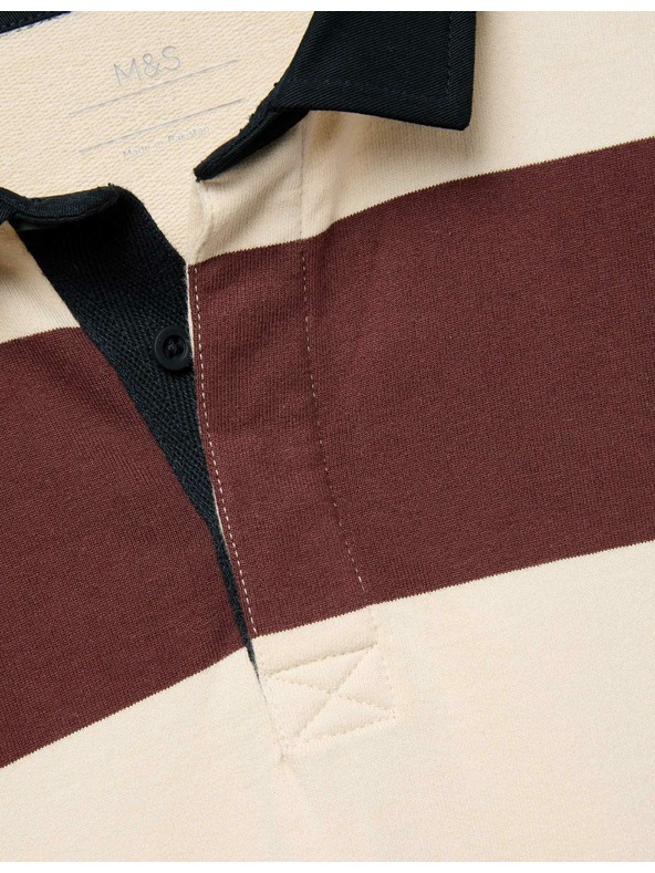 Marks & Spencer Pruhovaný športový top z čistej bavlny (6–16 rokov) Marks & Spencer červená