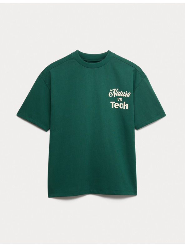 Marks & Spencer Tričko z čistej bavlny s grafikou Nature Thrives (6–16 rokov) Marks & Spencer zelená