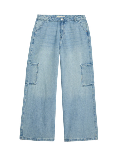 Marks & Spencer Rifľové cargo nohavice so širokými nohavicami (6–16 rokov) Marks & Spencer námorná modrá