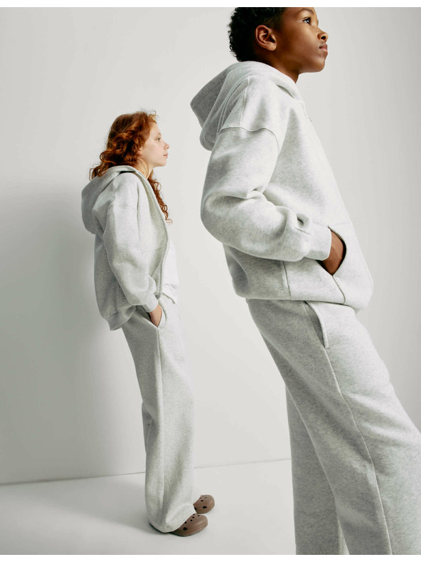 Marks & Spencer Tepláky so širokými nohavicami, s vysokým podielom bavlny (2–16 rokov) Marks & Spencer sivá