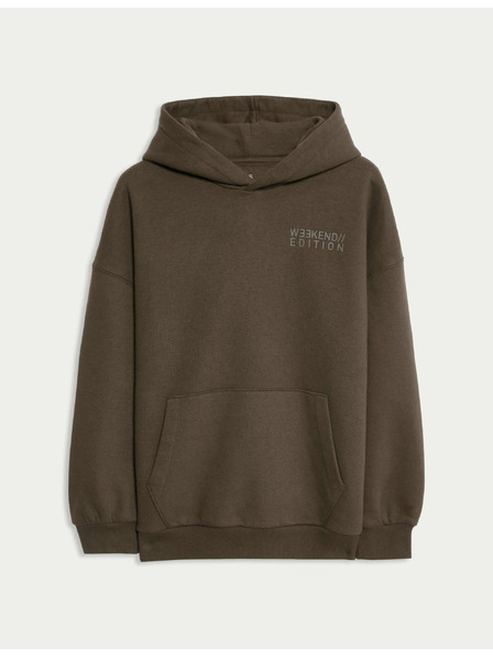 Marks & Spencer Mikina s kapucňou z vysokej bavlny (6-16 rokov) Marks & Spencer hnedá