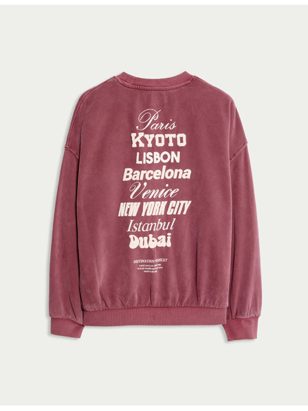 Marks & Spencer Mikina s vysokým podielom bavlny a mestskou grafikou (6–16 rokov) Marks & Spencer červená