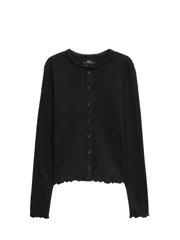 Marks & Spencer Topík s gombíkmi a zapínaním na gombíky s vysokým obsahom bavlny (6–16 rokov) Marks & Spencer čierna