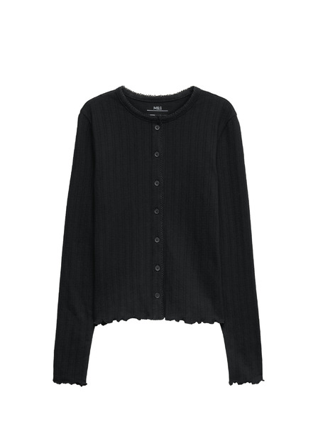 Marks & Spencer Topík s gombíkmi a zapínaním na gombíky s vysokým obsahom bavlny (6–16 rokov) Marks & Spencer čierna