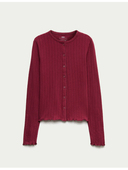 Marks & Spencer Topík s gombíkmi a zapínaním na gombíky s vysokým obsahom bavlny (6–16 rokov) Marks & Spencer červená
