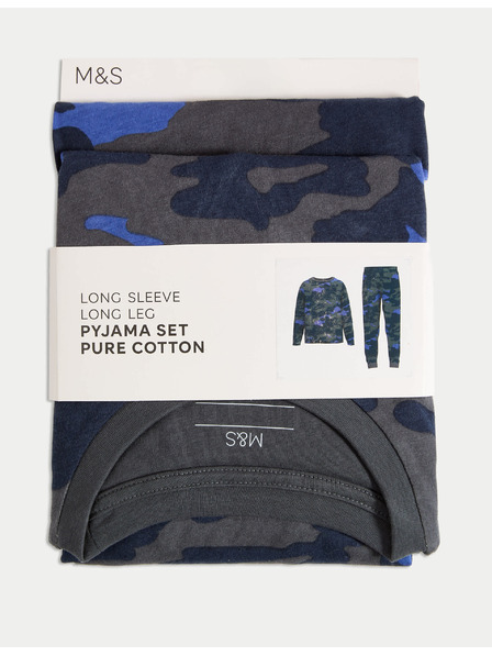 Marks & Spencer Maskáčové pyžamo z čistej bavlny (6–16 rokov) Marks & Spencer modrá