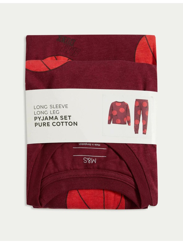 Marks & Spencer Pyžamová súprava Basketball, z čistej bavlny (3–16 rokov) Marks & Spencer červená