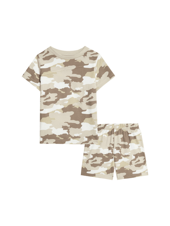 Marks & Spencer Maskáčové pyžamo z čistej bavlny (1–16 rokov) Marks & Spencer béžová