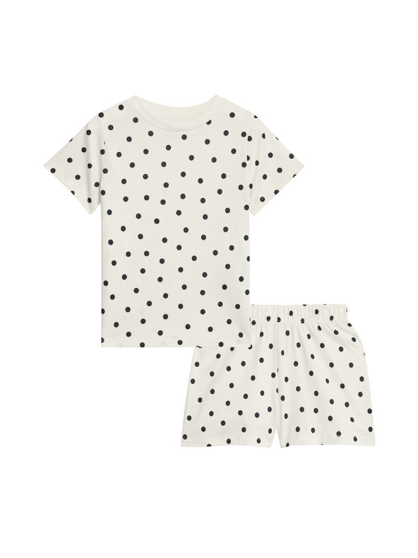 Marks & Spencer Bodkované pyžamo z čistej bavlny (1–16 rokov) Marks & Spencer smotanová