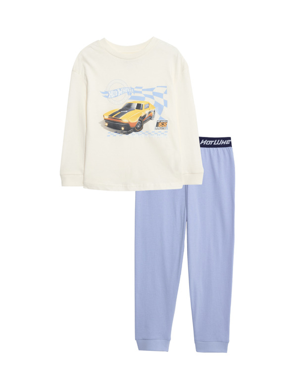 Marks & Spencer Pyžamová súprava z čistej bavlny s motívom Hot Wheels™ (2–8 rokov) Marks & Spencer modrá