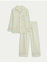 Marks & Spencer Pyžamo Revere s pruhmi z čistej bavlny (9 mesiacov – 10 rokov) Marks & Spencer zelená