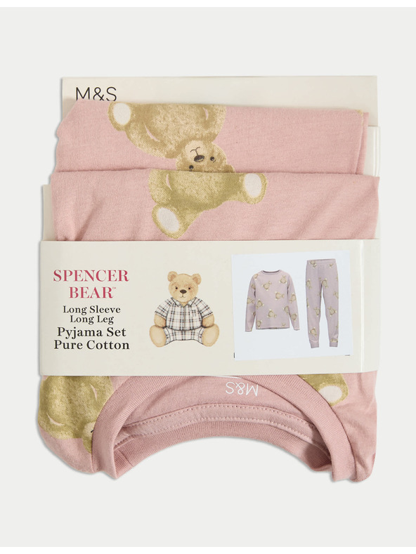 Marks & Spencer Pyžamo z čistej bavlny s motívom Spencer Bear™ (1–16 rokov) Marks & Spencer hnedá
