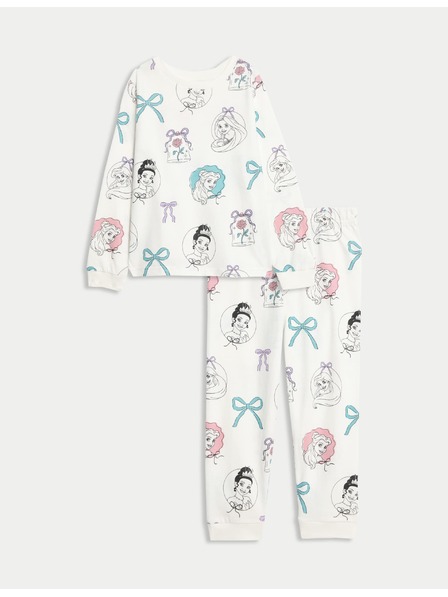 Marks & Spencer Pyžamo z čistej bavlny Disney Princess™ (2-8 rokov) Marks & Spencer smotanová