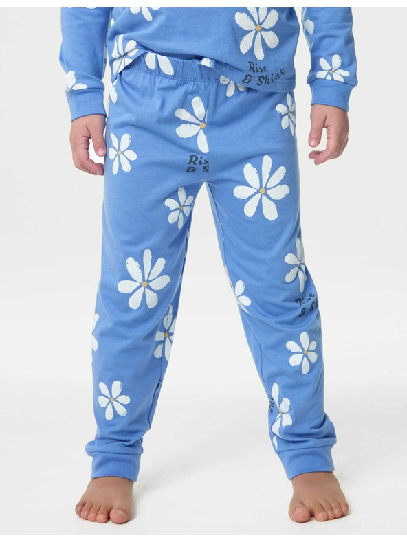 Marks & Spencer Kvetované pyžamo z čistej bavlny (1–8 rokov) Marks & Spencer modrá