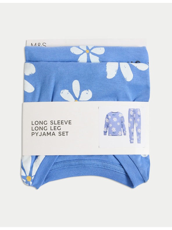 Marks & Spencer Kvetované pyžamo z čistej bavlny (1–8 rokov) Marks & Spencer modrá