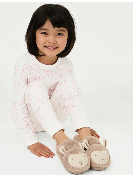 Marks & Spencer Pyžamo z čistej bavlny s motívom zajačika (1–8 rokov) Marks & Spencer ružová