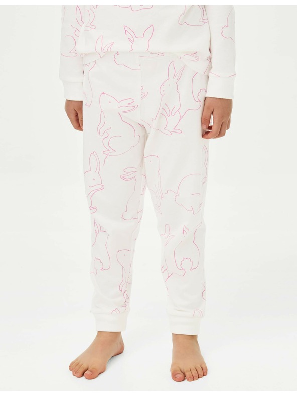 Marks & Spencer Pyžamo z čistej bavlny s motívom zajačika (1–8 rokov) Marks & Spencer ružová