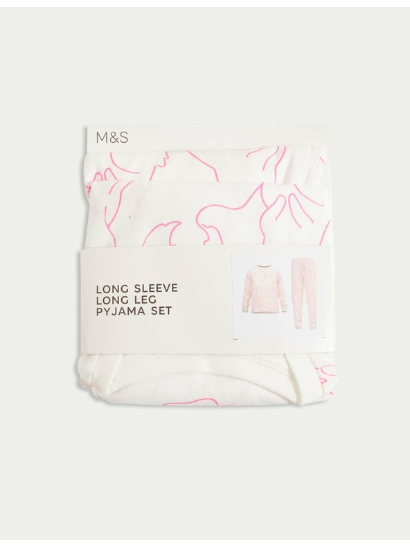 Marks & Spencer Pyžamo z čistej bavlny s motívom zajačika (1–8 rokov) Marks & Spencer ružová
