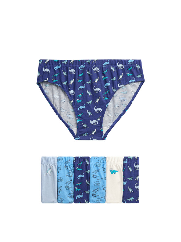 Marks & Spencer Nohavičky z čistej bavlny s motívom dinosaurov, 7 ks v balení (2–8 rokov) Marks & Spencer viacfarebná