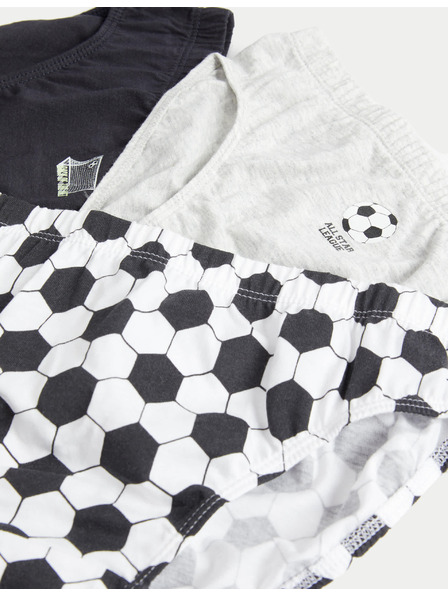 Marks & Spencer Nohavičky z čistej bavlny s futbalovým motívom, 7 ks v balení (2–8 rokov) Marks & Spencer čierna