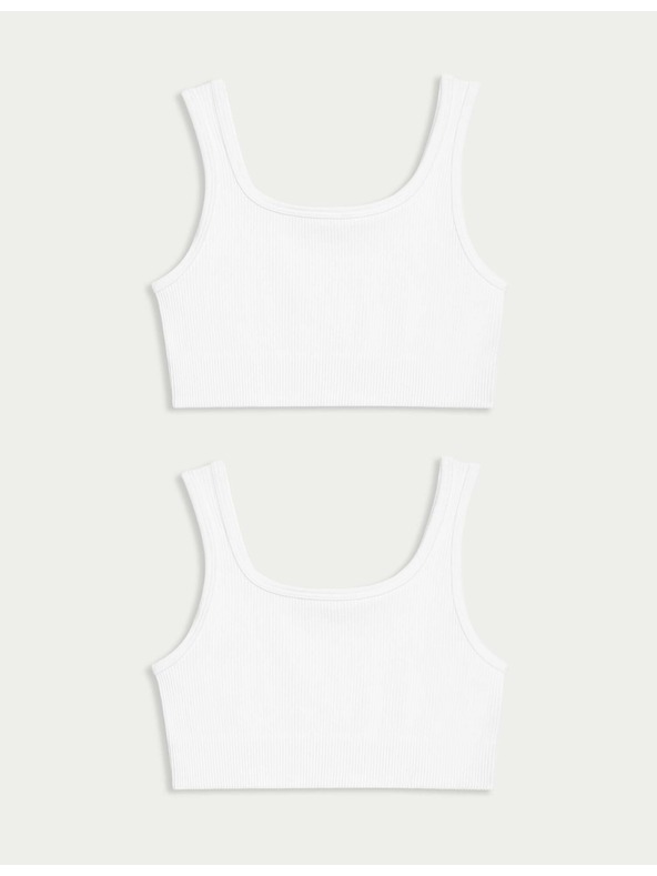 Marks & Spencer Bezšvové skrátené topy s rebrovaním a okrúhlym výstrihom (6–16 rokov), 2 ks Marks & Spencer biela