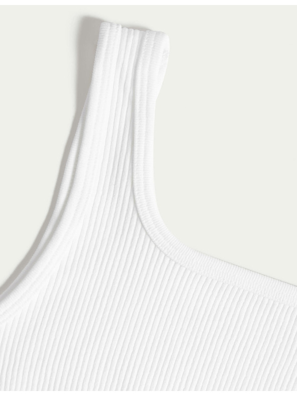 Marks & Spencer Bezšvové skrátené topy s rebrovaním a okrúhlym výstrihom (6–16 rokov), 2 ks Marks & Spencer biela