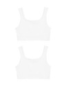 Marks & Spencer Bezšvové skrátené topy s rebrovaním a okrúhlym výstrihom (6–16 rokov), 2 ks Marks & Spencer biela