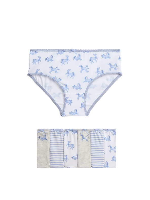 Marks & Spencer Nohavičky z bavlny so strečom s motívom jednorožca, 7 ks v balení (2–12 rokov) Marks & Spencer viacfarebná