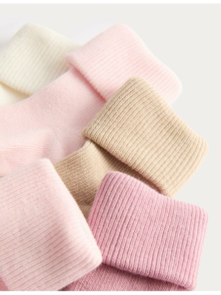 Marks & Spencer Rebrované detské ponožky s vysokým podielom bavlny (0–2 roky), 5 párov v balení Marks & Spencer viacfarebná