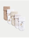 Marks & Spencer Balenie 4 párov vzorkovaných detských ponožiek s vysokým podielom bavlny (0–3 roky) Marks & Spencer biela