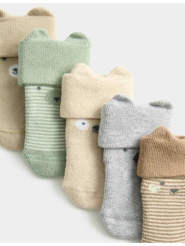 Marks & Spencer 5 párov ponožiek s tvárami a vysokým podielom bavlny Marks & Spencer viacfarebná