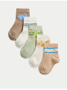Marks & Spencer Detské ponožky Breakfast s vysokým podielom bavlny (0–3 roky), 5 párov v balení Marks & Spencer viacfarebná