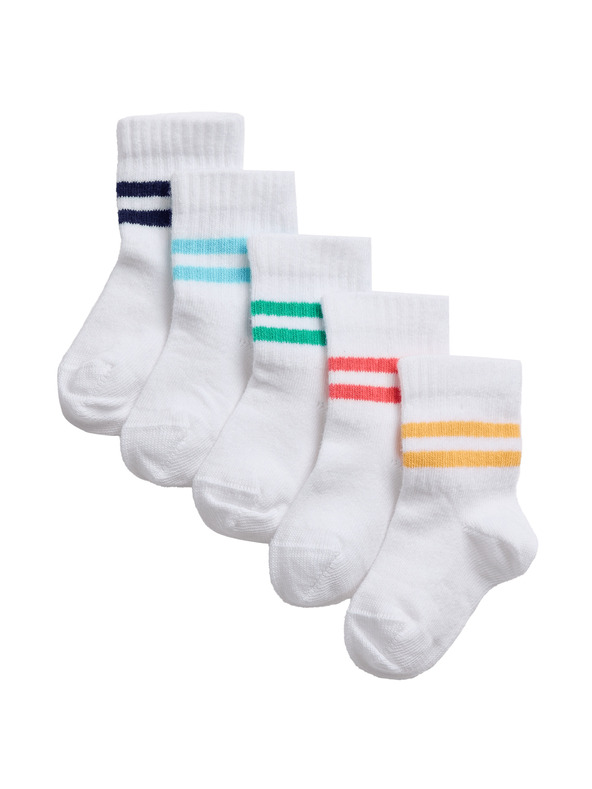 Marks & Spencer Detské ponožky s vysokým podielom bavlny (0–3 roky), 5 párov v balení Marks & Spencer biela