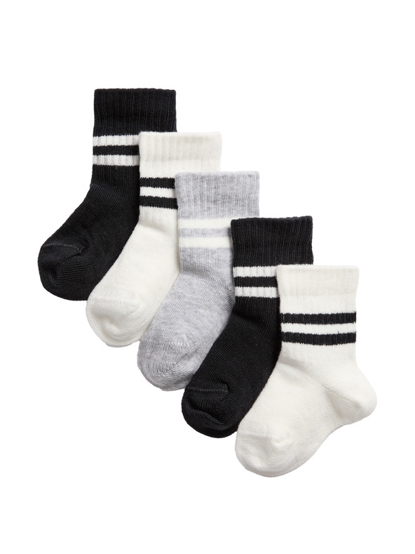 Marks & Spencer Detské ponožky s vysokým podielom bavlny (0–3 roky), 5 párov v balení Marks & Spencer čierna