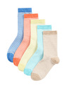 Marks & Spencer Pruhované ponožky s vysokým podielom bavlny, sada 5 párov (6 malé – 7 veľké) Marks & Spencer viacfarebná