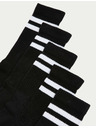 Marks & Spencer Pruhované športové ponožky s vysokým podielom bavlny, 5 párov Marks & Spencer čierna