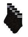 Marks & Spencer Pruhované športové ponožky s vysokým podielom bavlny, 5 párov Marks & Spencer čierna