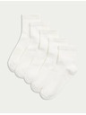 Marks & Spencer Športové ponožky s vysokým podielom bavlny, sada 5 párov (6 malé – 7 veľké) Marks & Spencer biela