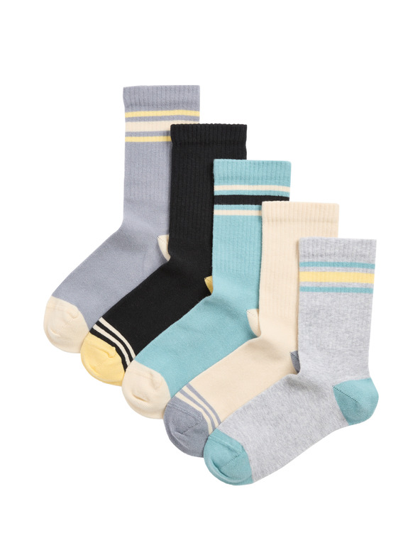 Marks & Spencer Športové ponožky Calm Surf s vysokým podielom bavlny, sada 5 párov (6 malé – 7 veľké) Marks & Spencer viacfarebná
