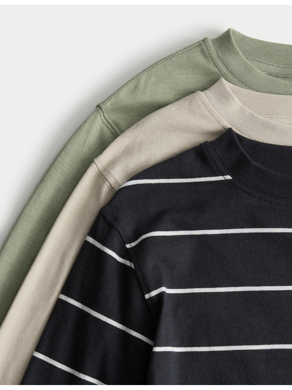 Marks & Spencer Sada 3 kusov tričiek, z čistej bavlny (2–8 rokov) Marks & Spencer čierna